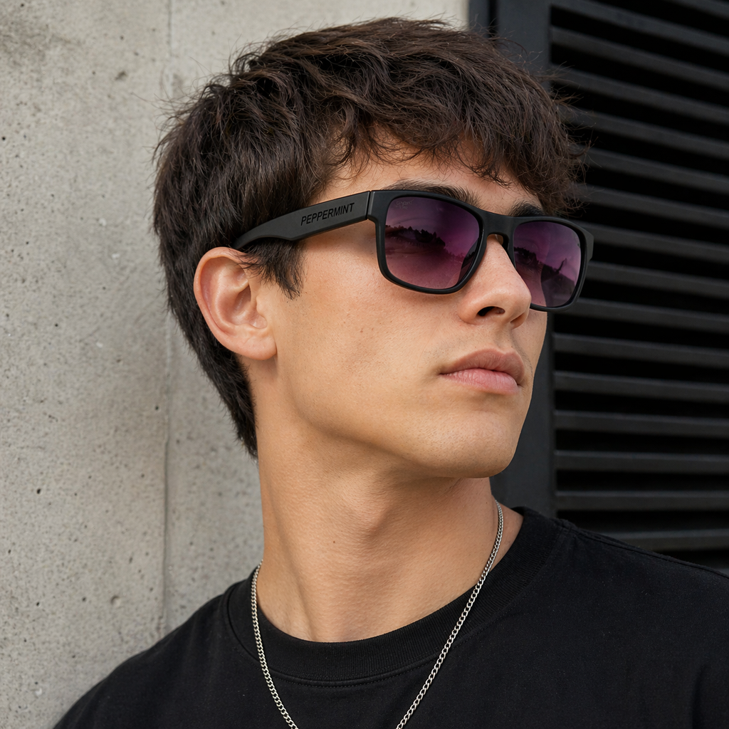 Lentes De Sol Uv400 Negro Mate Peppermint