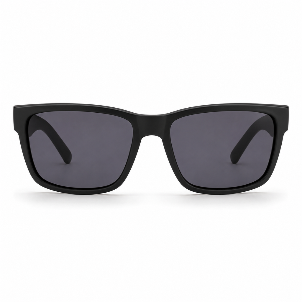 Lentes de Sol Polarizados UV400 Rectangular Negro Detalle Metálico Hombre Peppermint