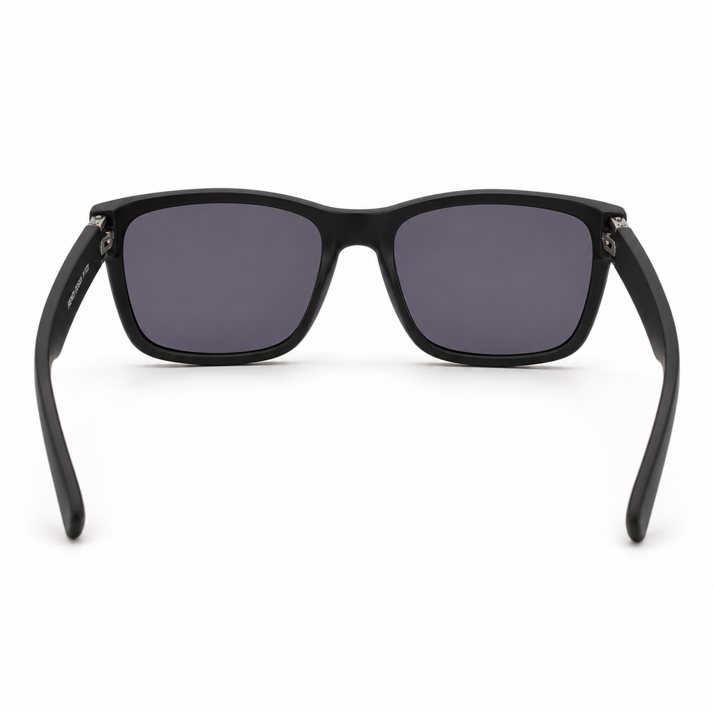 Lentes de Sol Polarizados UV400 Rectangular Negro Detalle Metálico Hombre Peppermint