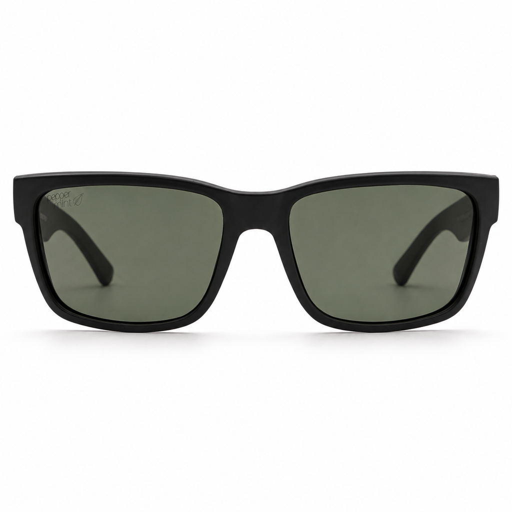 Lentes de sol rectangular negro Peppermint vista frontal