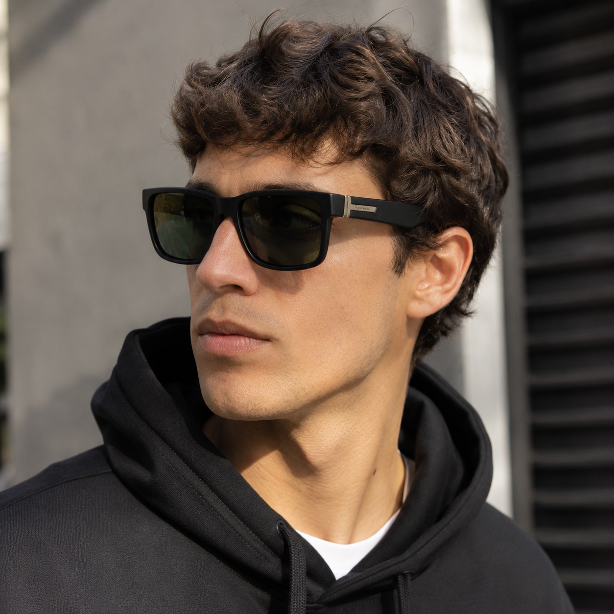 Lentes de Sol Polarizados UV400 Rectangular Negro Peppermint