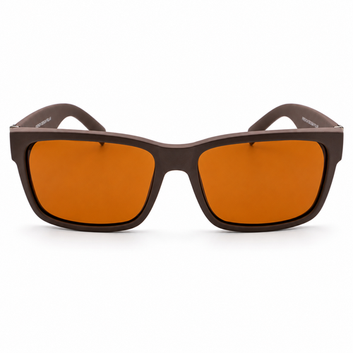 Lentes de sol rectangular café metálico hombre Peppermint vista frontal
