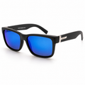 Lentes de Sol Polarizados UV400 Rectangular Negro Espejado Azul Detalle Metálico Hombre Peppermint