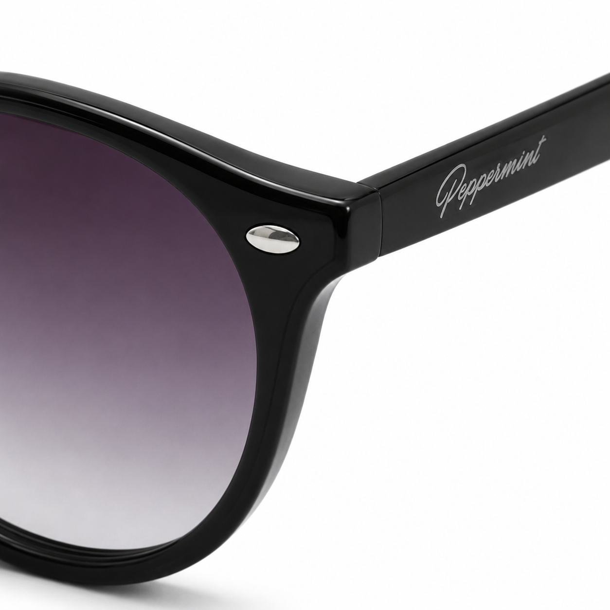 Lentes de Sol Polarizados UV400 Redondo Negro Peppermint