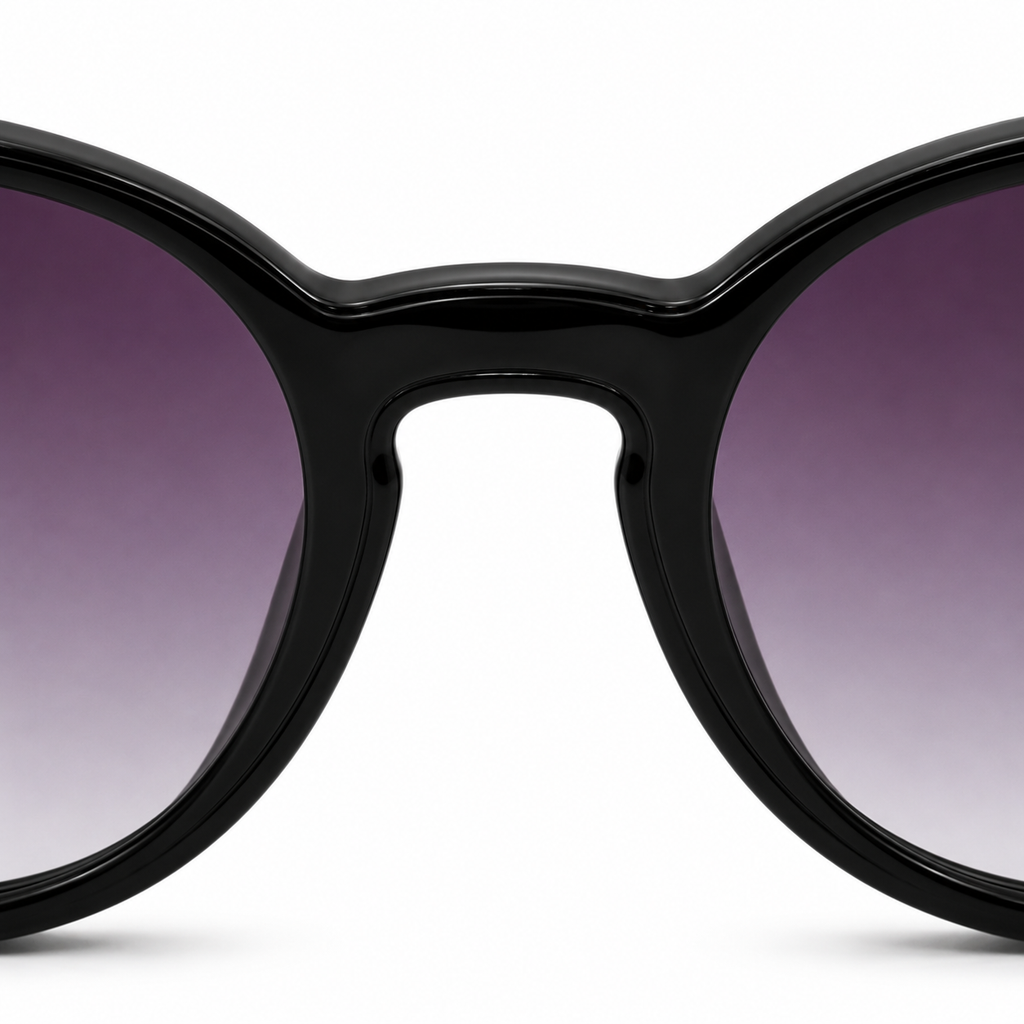 Lentes de sol redondos negros Peppermint detalle central