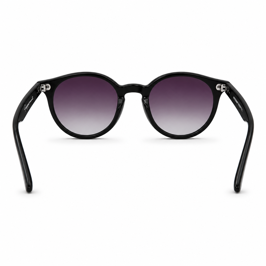 Lentes de sol redondos negros Peppermint vista trasera