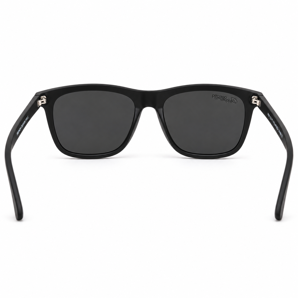 Lentes de Sol UV400 Rectangular Negro Cristal Azul Espejado Varilla Metálica Hombre Peppermint
