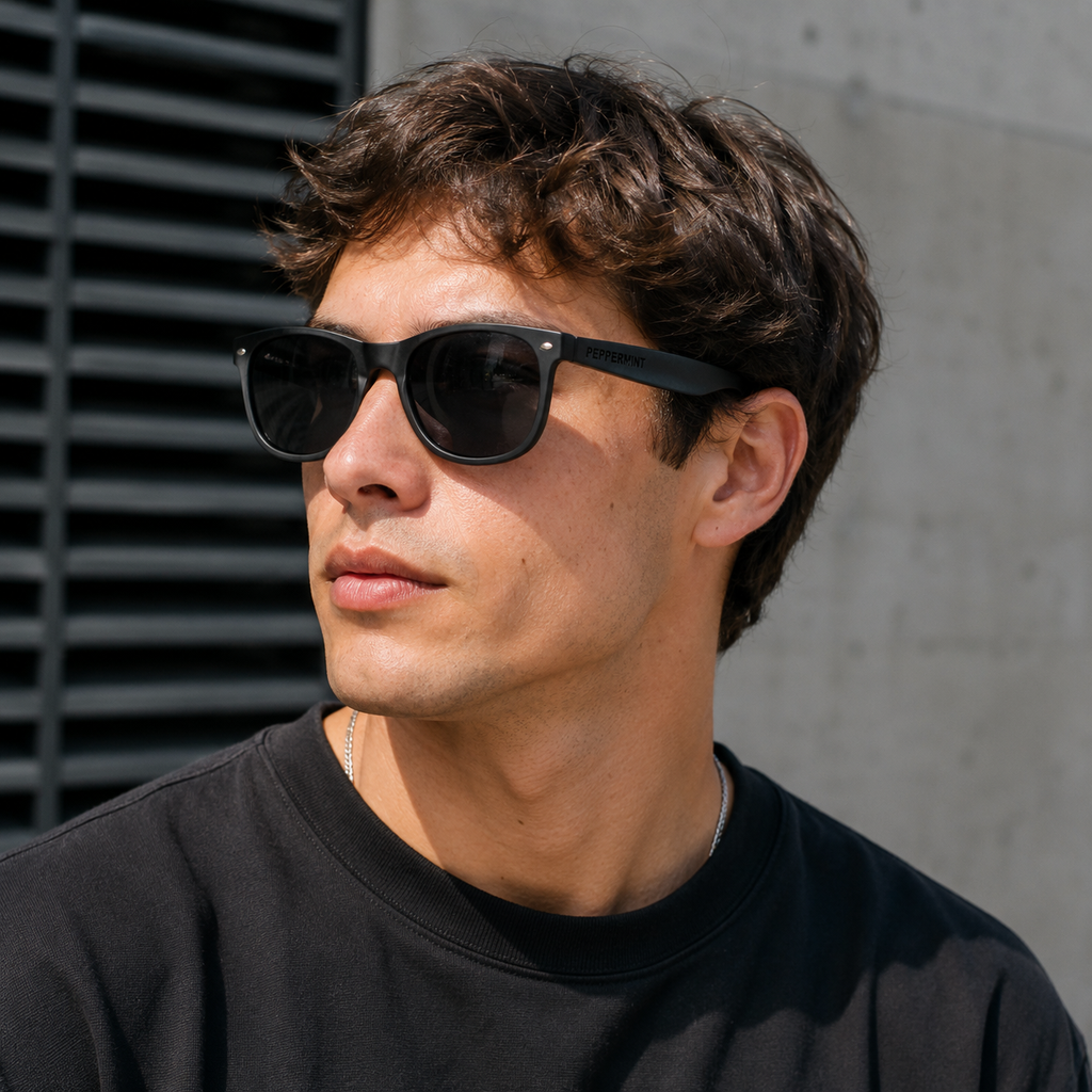 Lentes de Sol UV400 Clásico Full Black Peppermint