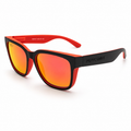 Lentes de sol UV400 bicolor rojo negro espejo naranjo Peppermint