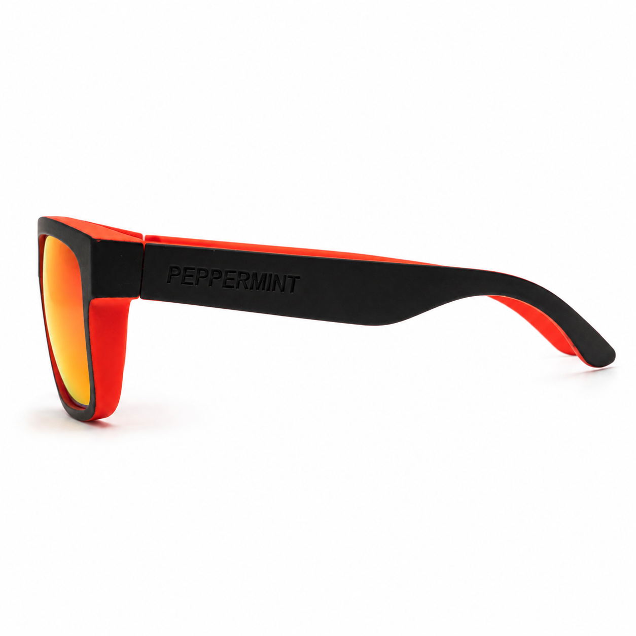 Lentes de Sol UV400 Bicolor Rojo Negro Espejo Naranjo Peppermint