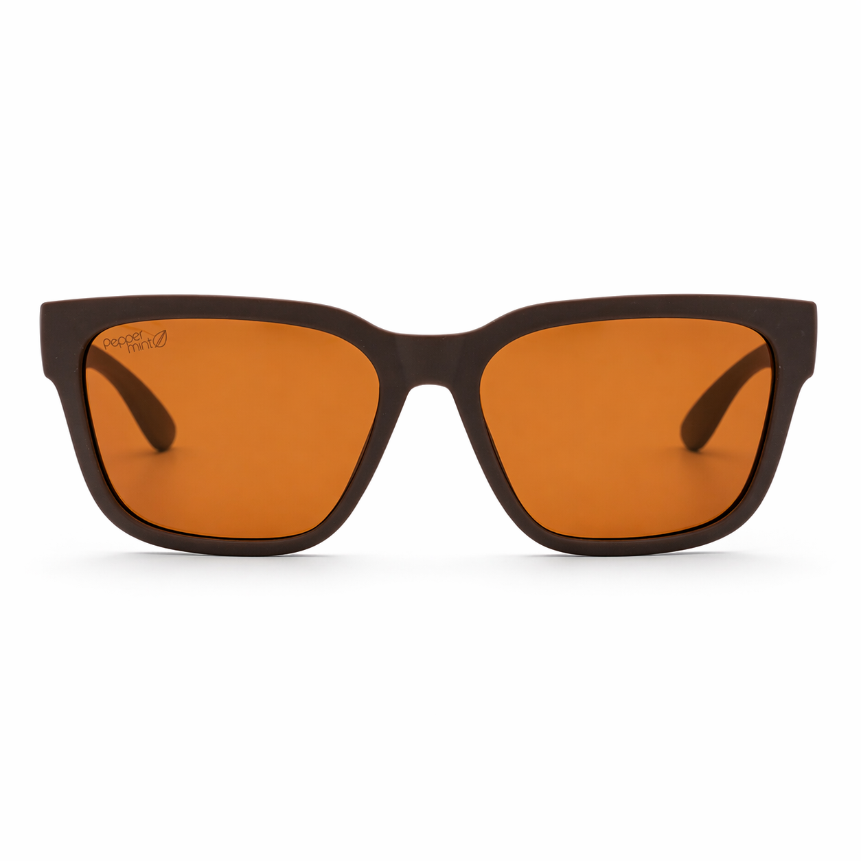 Lentes de Sol Polarizados UV400 Cuadrado Café Marco Grueso Hombre Peppermint