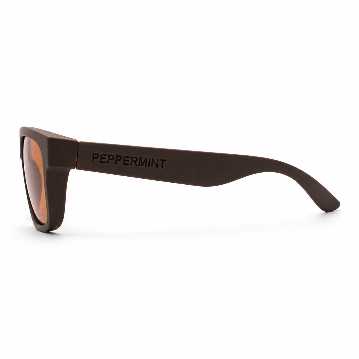 Lentes de Sol Polarizados UV400 Cuadrado Café Marco Grueso Hombre Peppermint