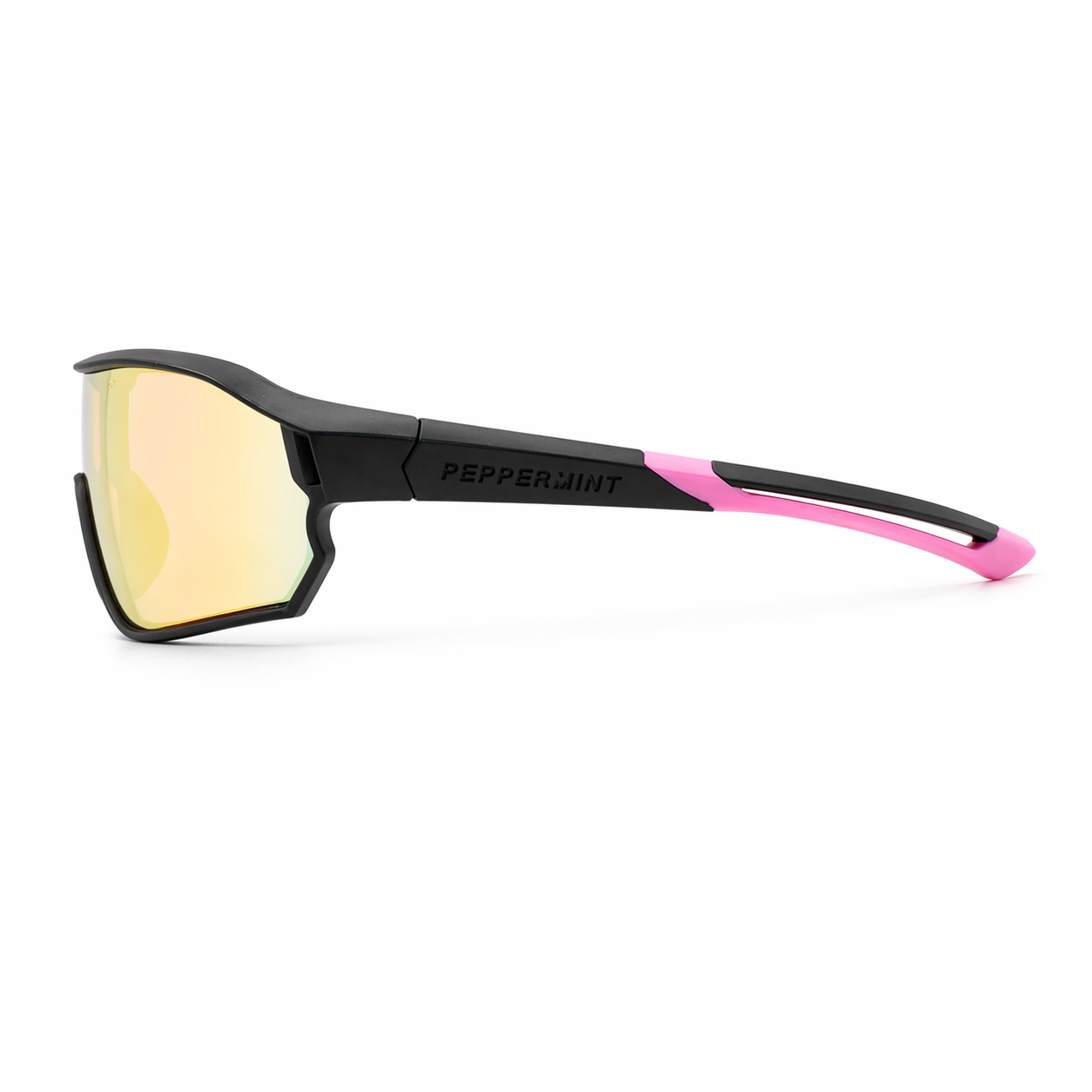 Lentes de Sol Polarizados UV400 Deportivo Espejo Rosado Marco Negro Peppermint