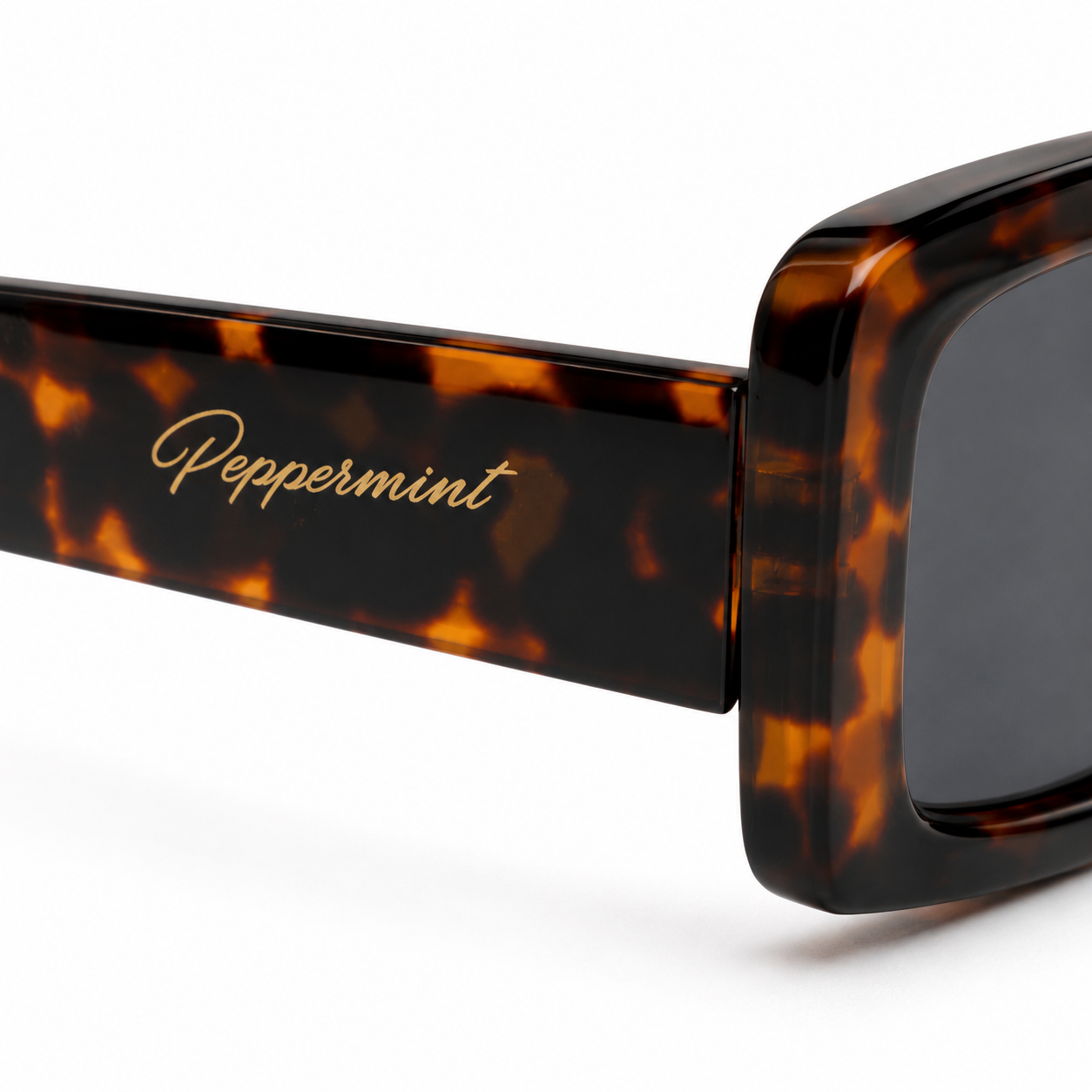 Lentes de Sol Polarizados UV400 Rectangular Alargado Carey Peppermint