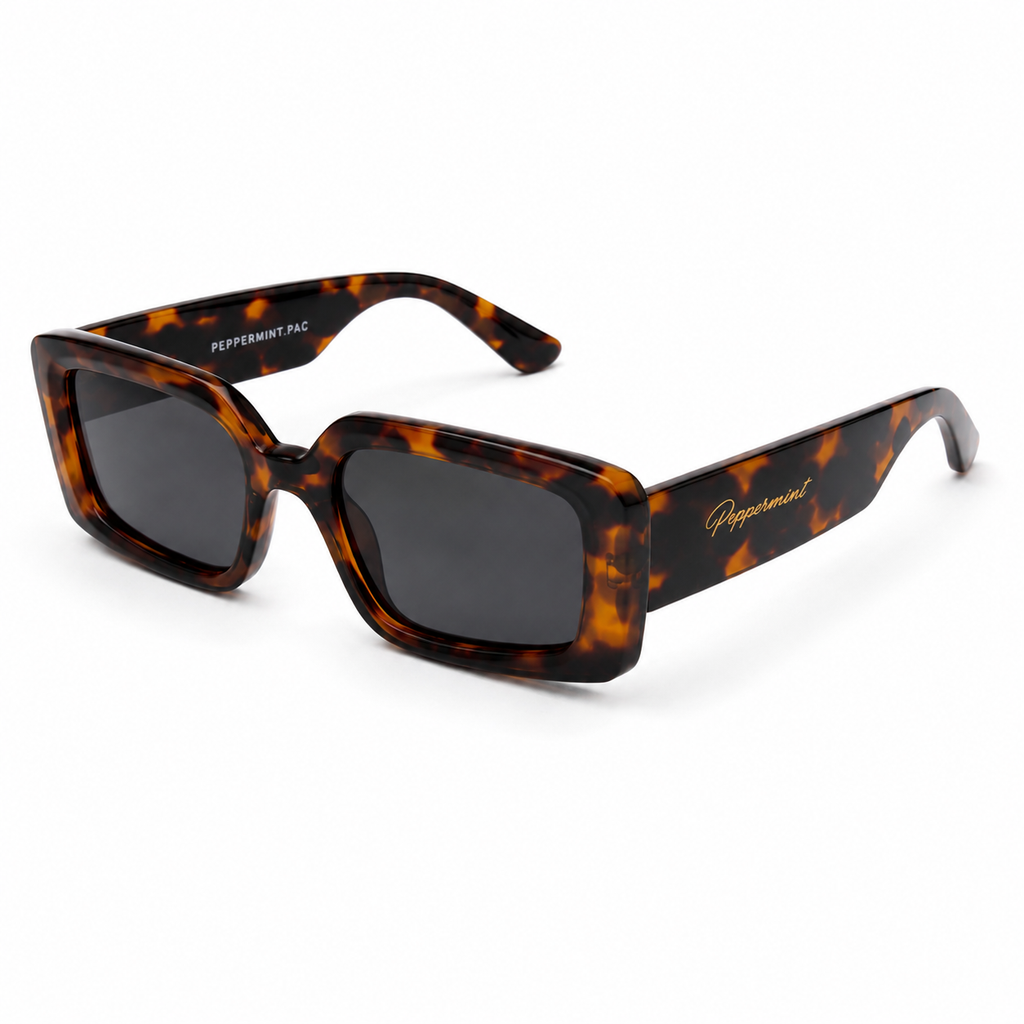 Lentes de Sol Polarizados UV400 Rectangular Alargado Carey Peppermint