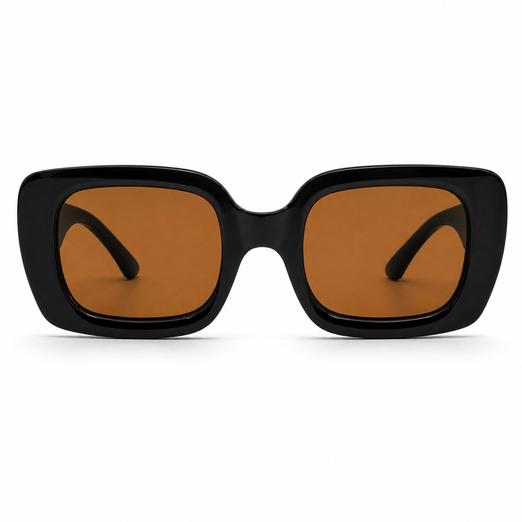 Lentes de Sol Polarizados UV400 Cuadrado Negro Lente Café Peppermint
