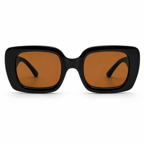 Lentes de Sol Polarizados UV400 Cuadrado Negro Lente Café Peppermint