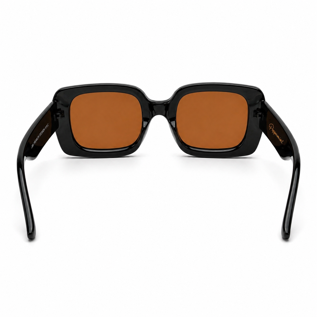 Lentes de Sol Polarizados UV400 Cuadrado Negro Lente Café Peppermint