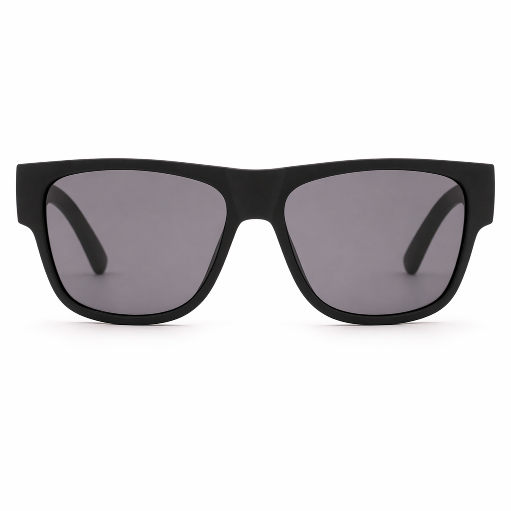 Lentes de Sol UV400 Negro Mate Full Black Rectangular Peppermint