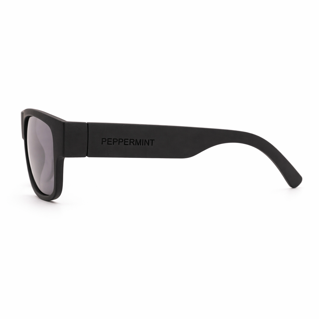 Lentes de Sol UV400 Negro Mate Full Black Rectangular Peppermint