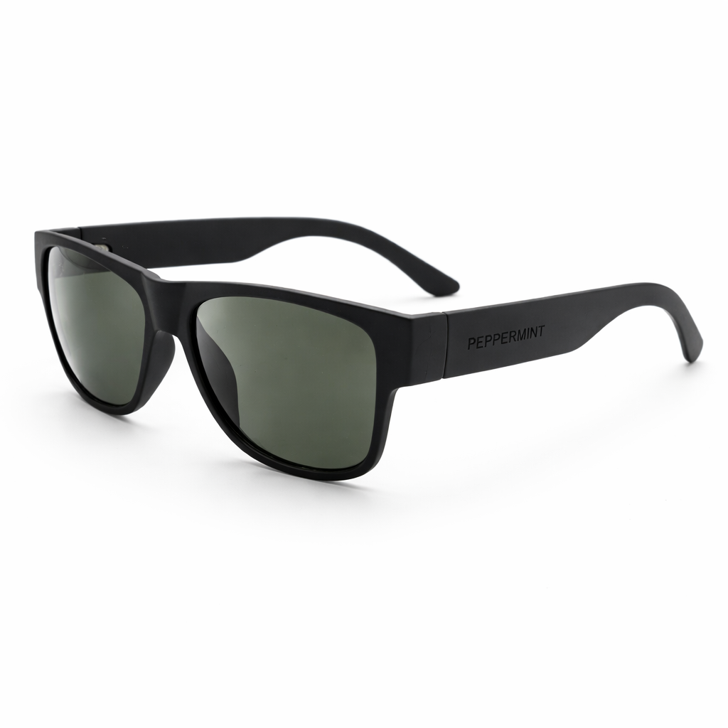 Lentes de sol UV400 negro mate rectangular modelo 2 Peppermint