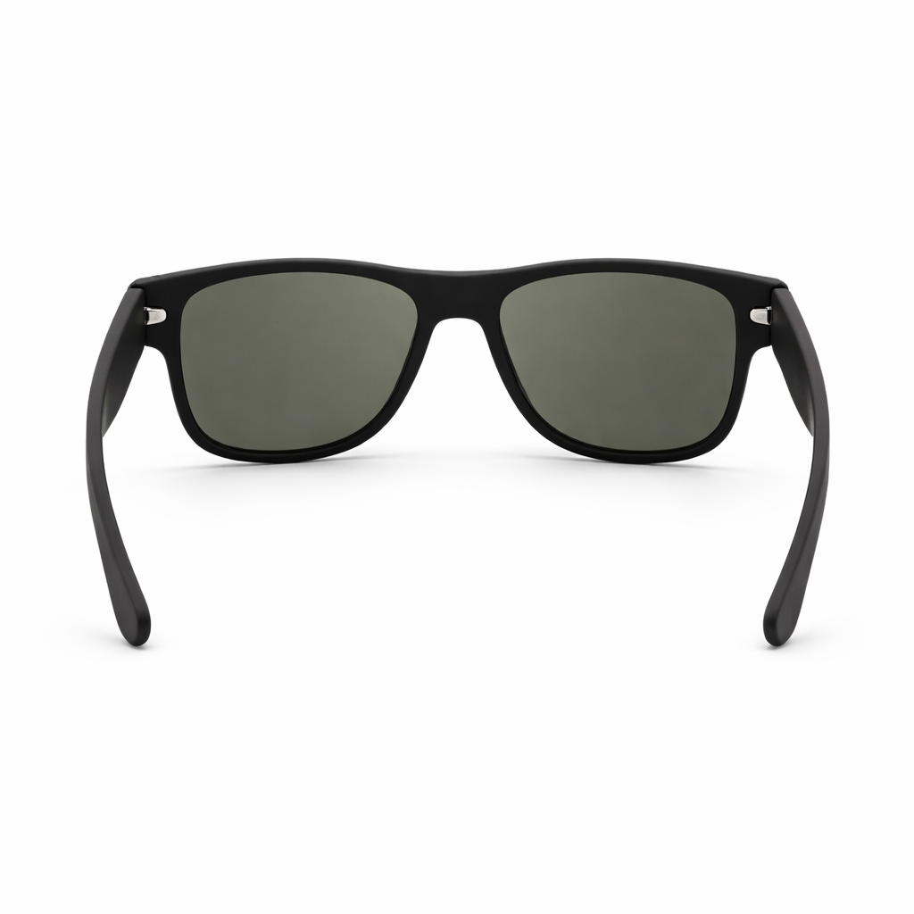 Lentes de sol negro mate rectangular Peppermint vista trasera
