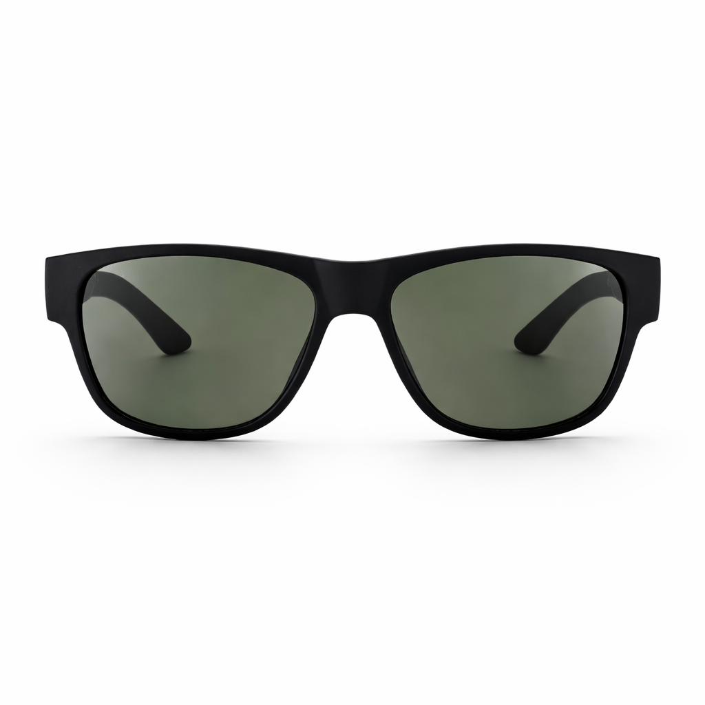 Lentes de sol negro mate rectangular Peppermint frontal