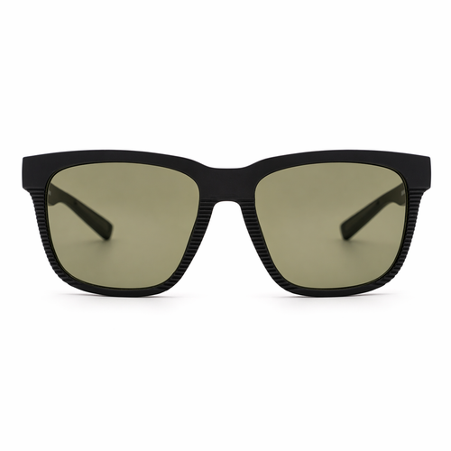 Lentes de sol negro mate lente verde Peppermint vista frontal