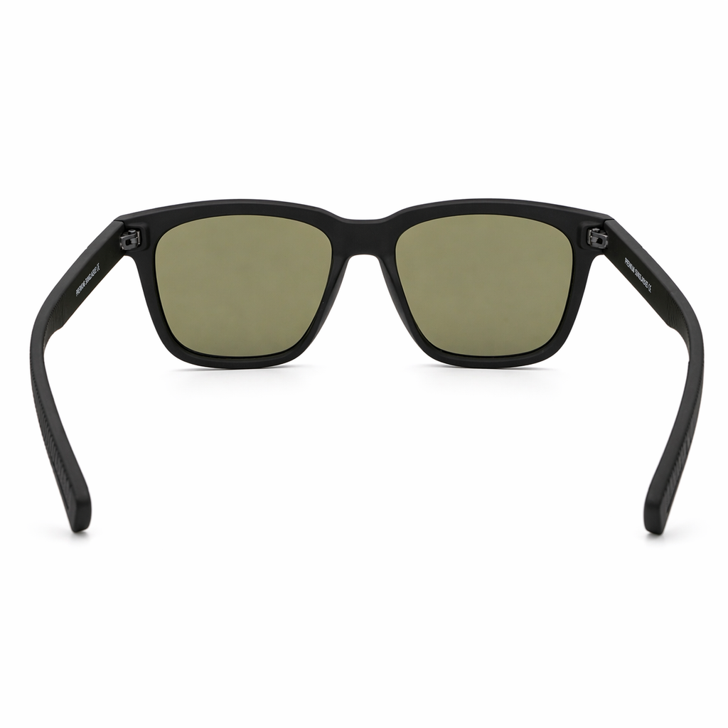 Lentes de sol negro mate lente verde Peppermint vista trasera