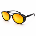 Lentes de Sol UV400 Espejo Amarillo Negro Mate Peppermint