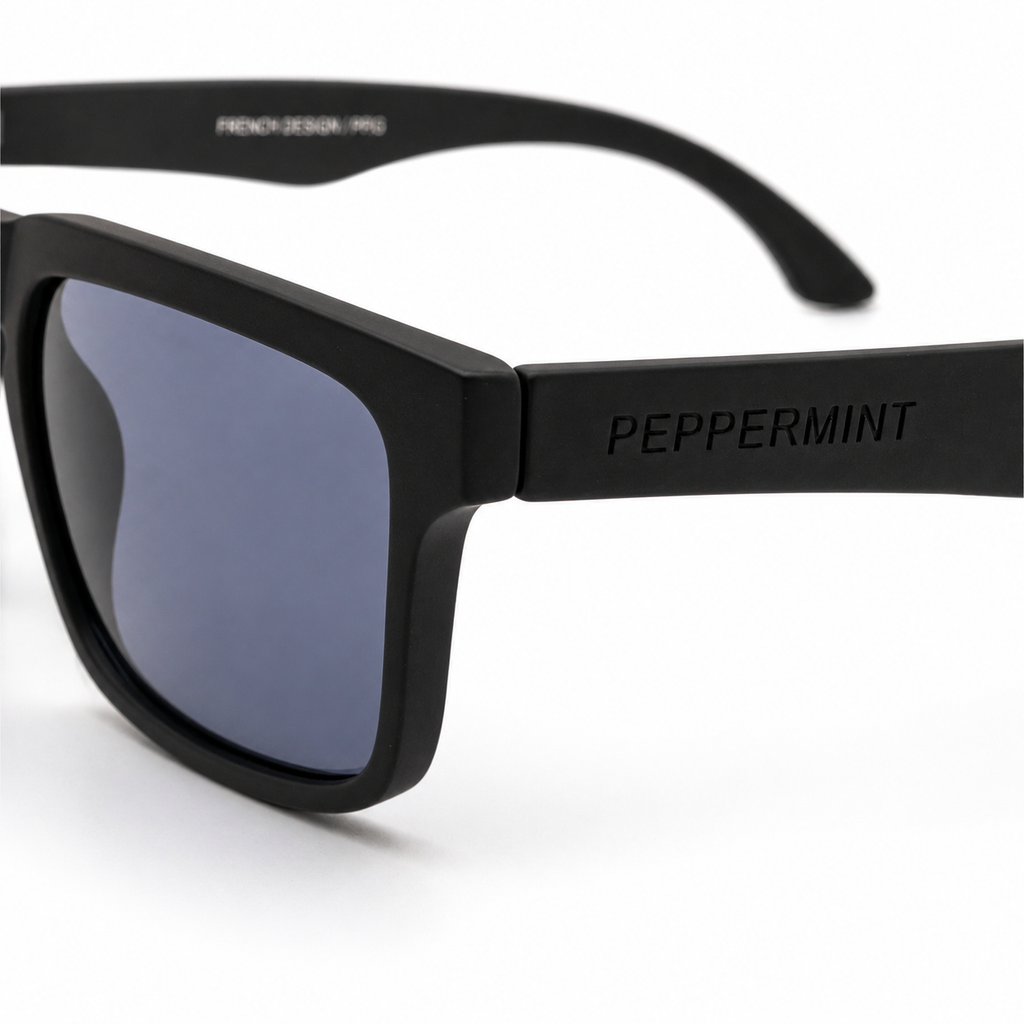 Lentes de Sol UV400 Rectangular Full Black Hombre Peppermint