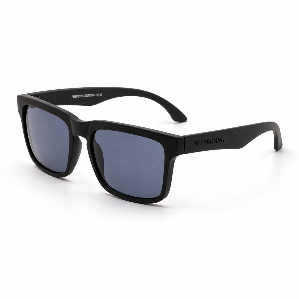 Lentes de Sol UV400 Rectangular Full Black Hombre Peppermint
