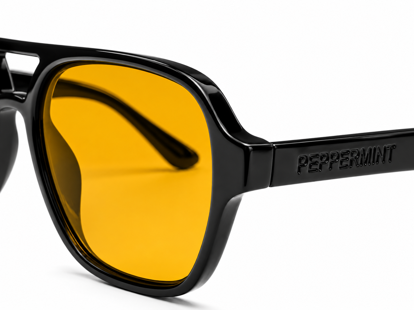 Lentes de Sol Polarizados UV400 Doble Puente Transparente Cristal Amarillo Peppermint