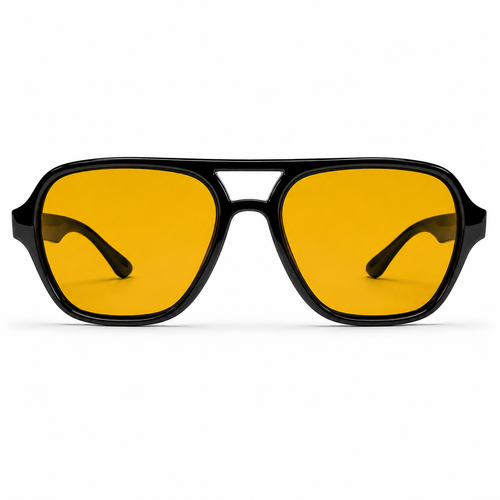 Lentes de Sol Polarizados UV400 Doble Puente Transparente Cristal Amarillo Peppermint