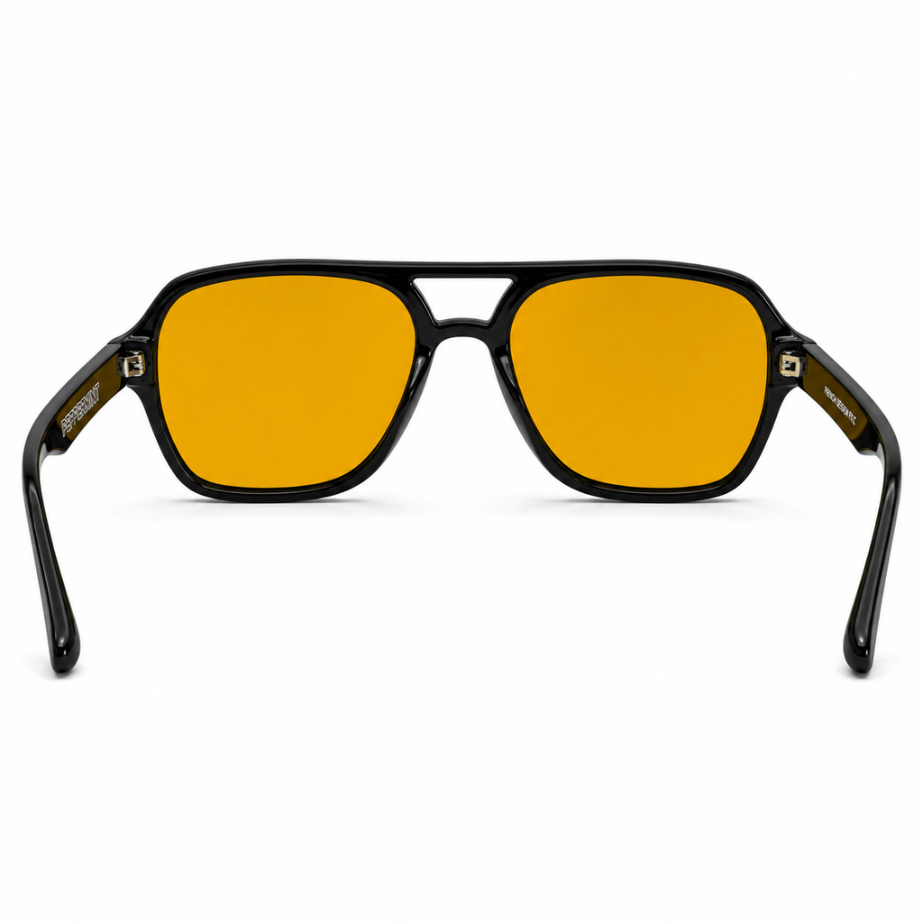 Lentes de Sol Polarizados UV400 Doble Puente Transparente Cristal Amarillo Peppermint