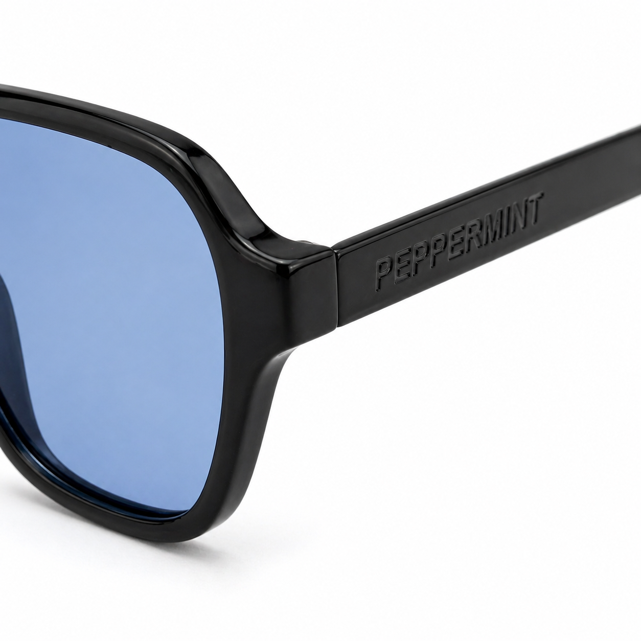 Lentes de Sol Polarizados UV400 Doble Puente Transparente Espejo Azul Peppermint