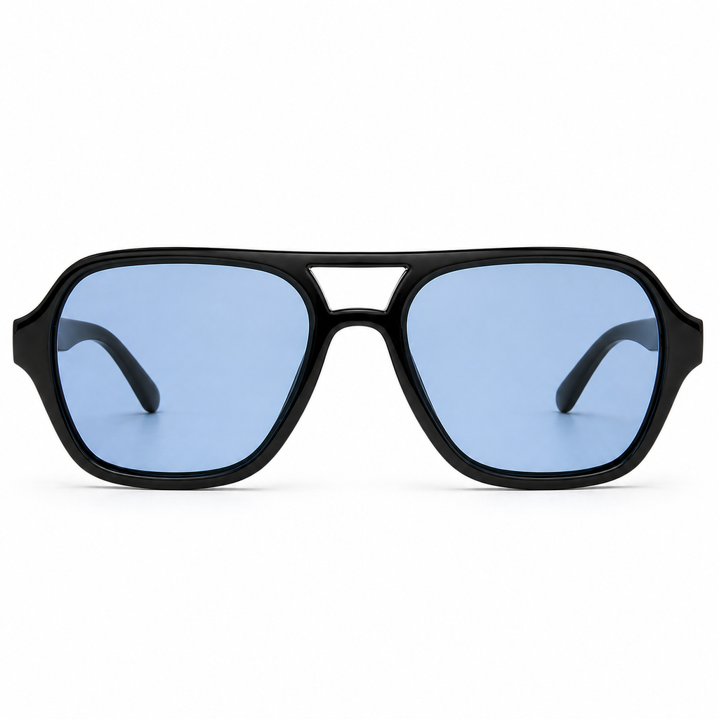 Lentes de sol doble puente cristal azul transparente Peppermint vista frontal
