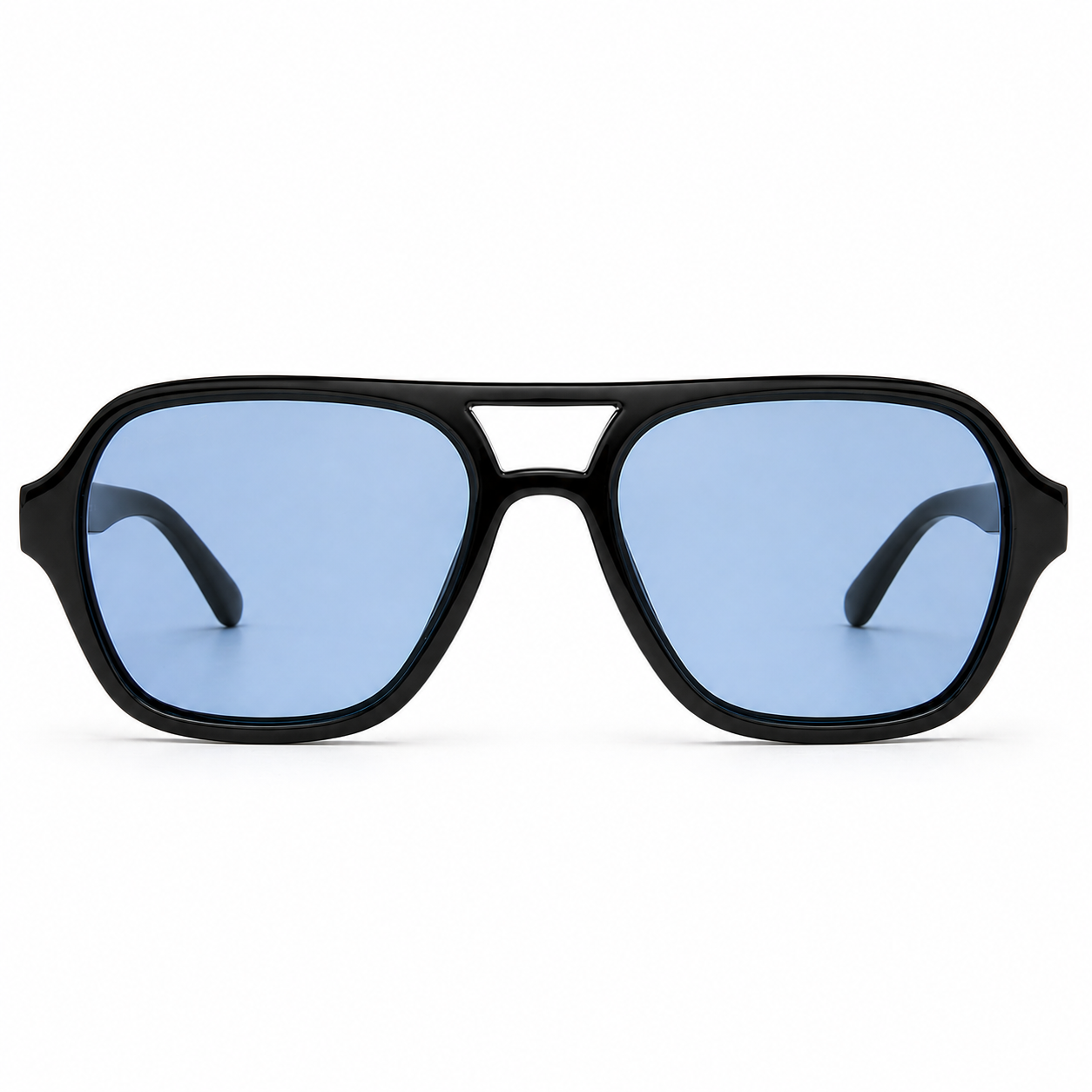 Lentes de Sol Polarizados UV400 Doble Puente Transparente Espejo Azul Peppermint