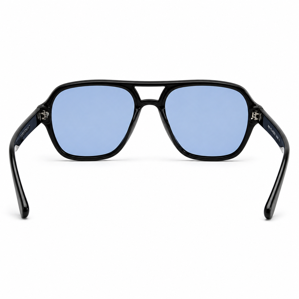Lentes de sol doble puente cristal azul transparente Peppermint vista trasera