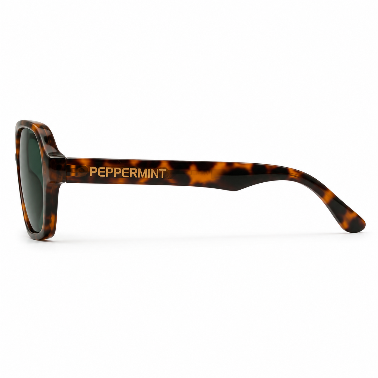 Lentes de Sol Polarizados UV400 Doble Puente Carey Cristal Verde Peppermint