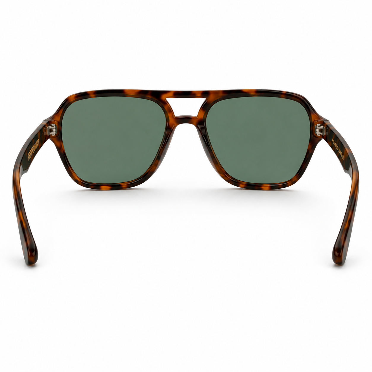 Lentes de Sol Polarizados UV400 Doble Puente Carey Cristal Verde Peppermint
