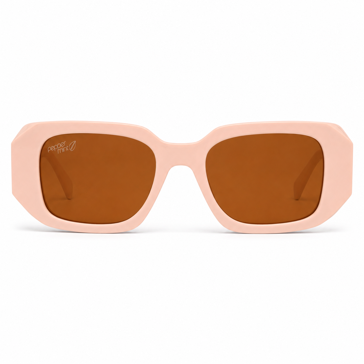 Lentes de Sol Polarizados UV400 Rectangular Alargado Nude Cristal Café Peppermint