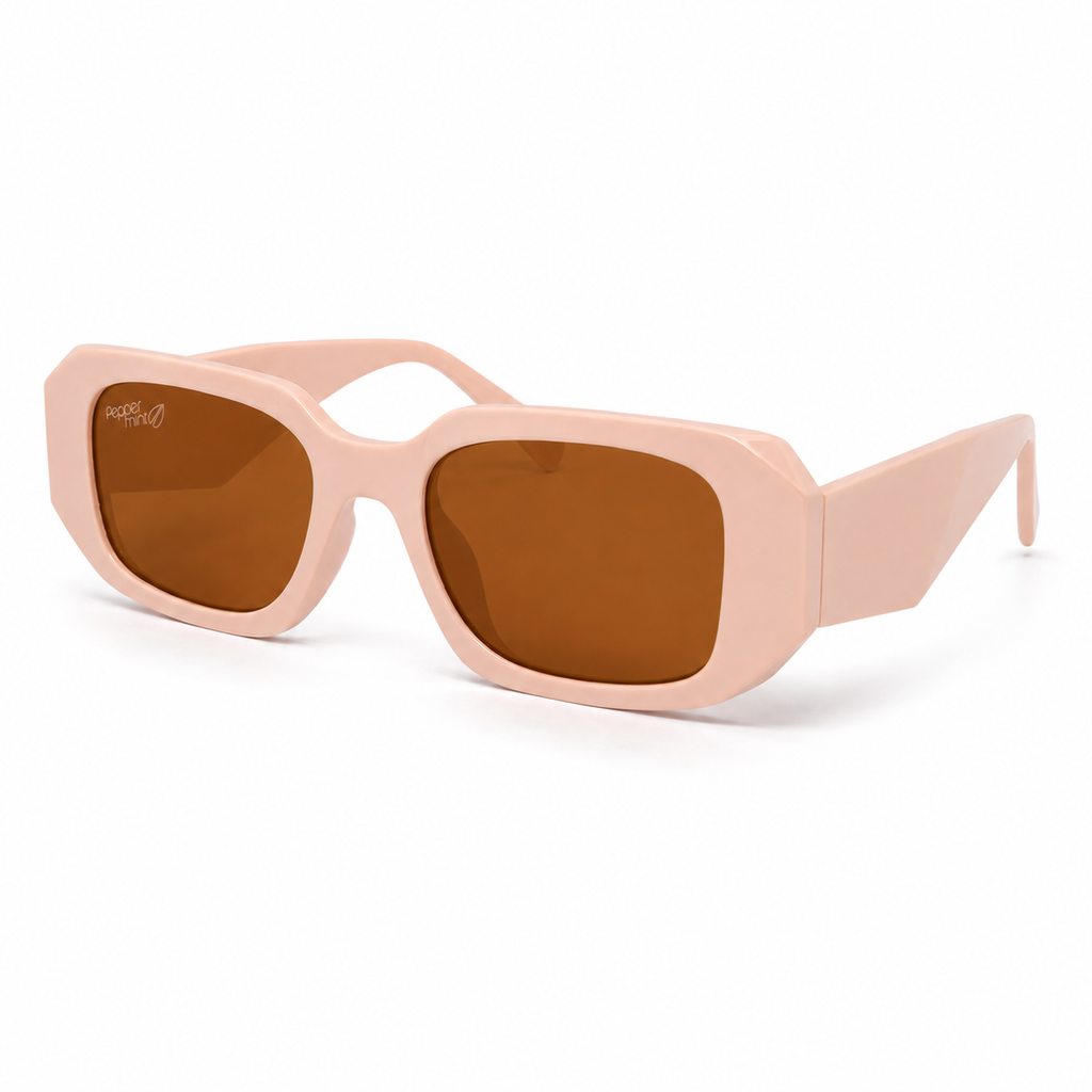 Lentes de Sol Polarizados UV400 Rectangular Alargado Nude Cristal Café Peppermint