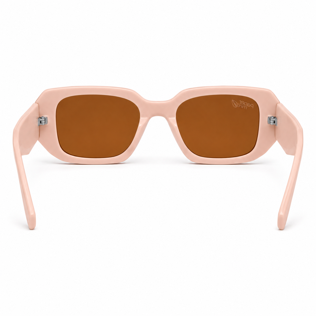 Lentes de Sol Polarizados UV400 Rectangular Alargado Nude Cristal Café Peppermint