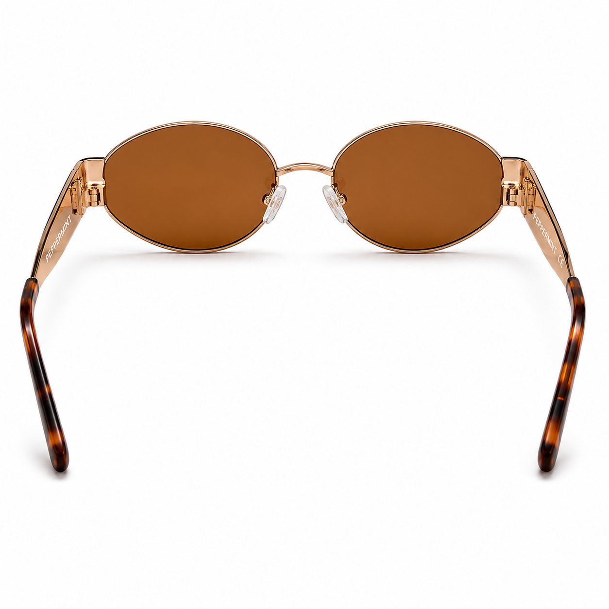 Lentes de Sol UV400 Cuadrado Dorado Metálico Café Peppermint