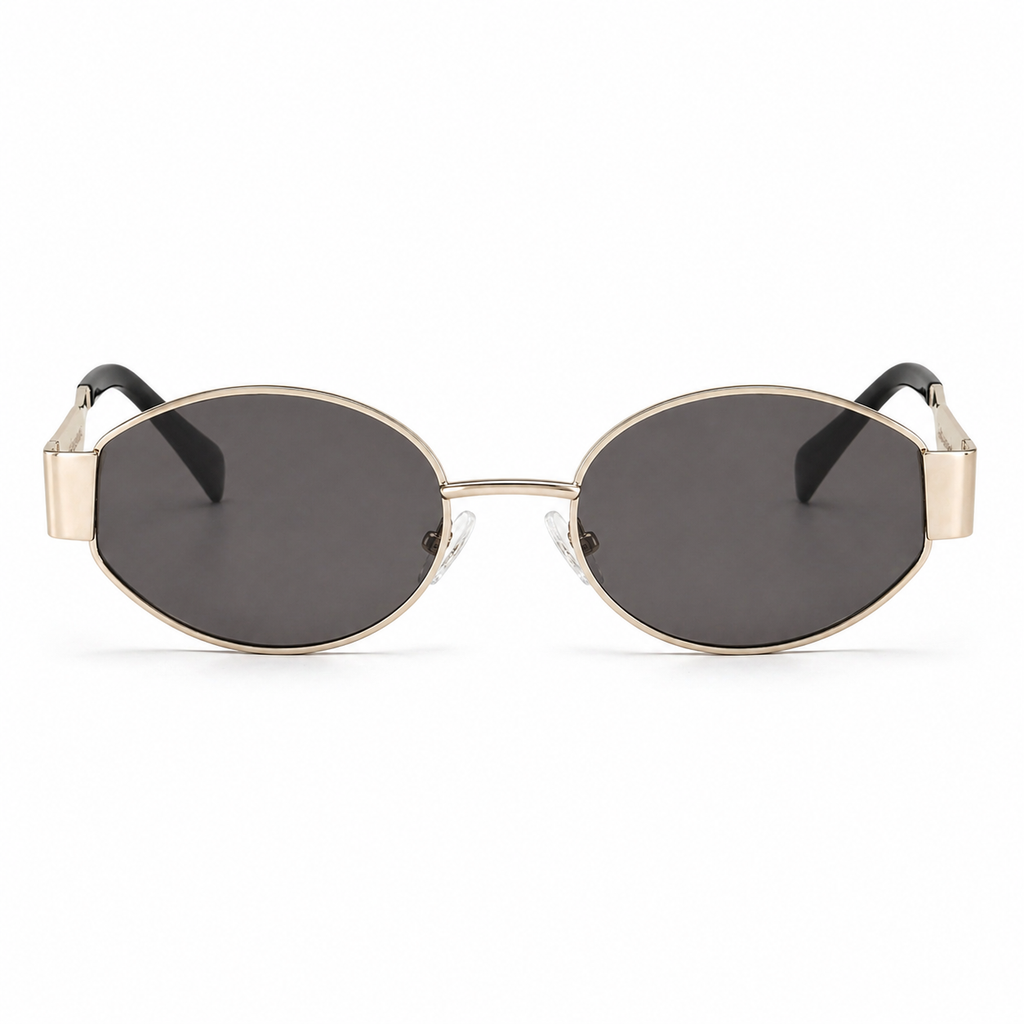 Lentes de sol plateados hexagonales Peppermint vista frontal