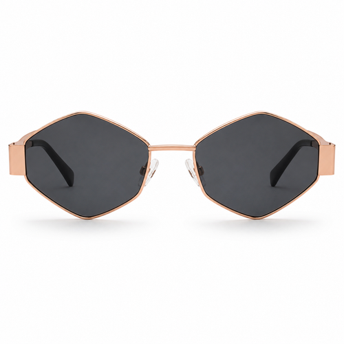Lentes de Sol Polarizado UV400 Hexagonal Dorado Metálico Peppermint
